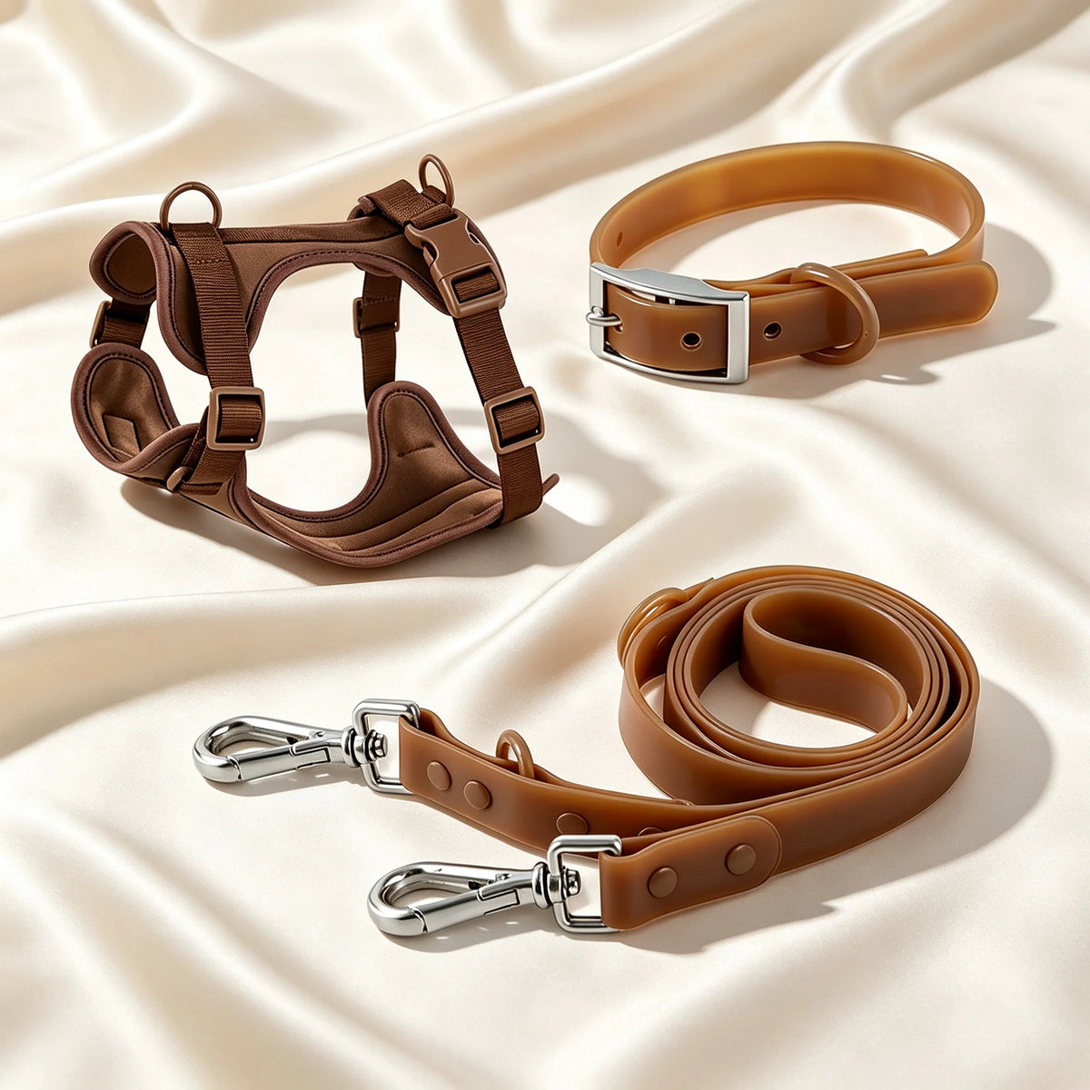 PVC Waterproof Dog Harness and Leash Set, No-Pull Dog Vest Harness for Medium Large Dogs,