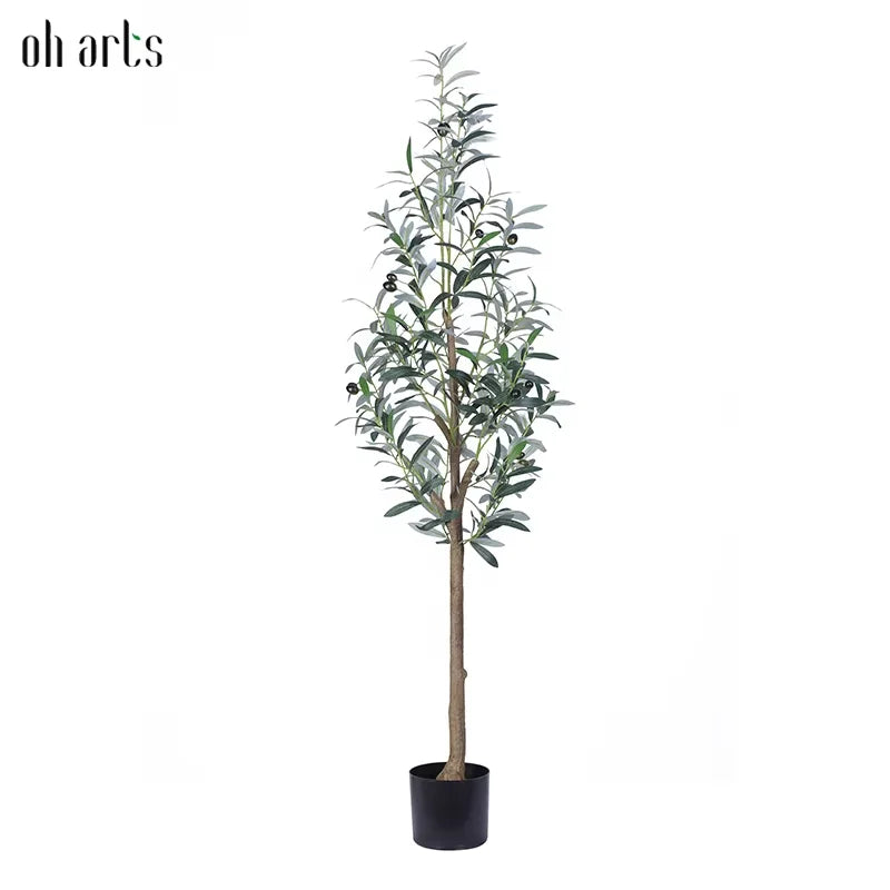 Oh Arts Multi-Sized Artificial Olive Tree UV Resistant Silk Leaves Faux Olive Plant