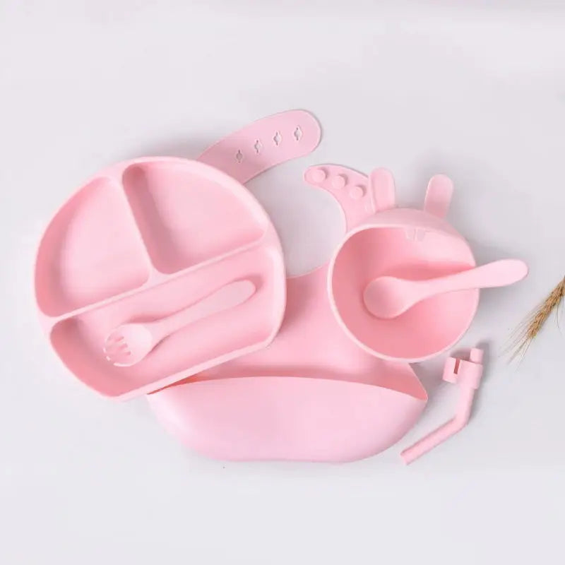 BPA-Free Silicone Baby Feeding Set for Training Infant Weaning Eating Utensils