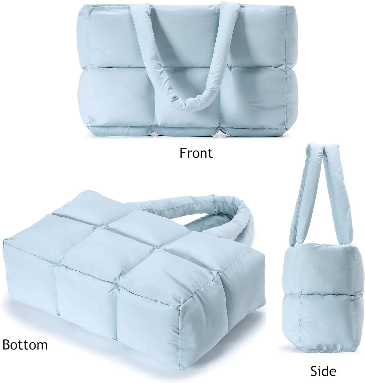 Royal Fair Custom Shoulder Tote Bag with Zipper Fashion Quilted Puffer Tote Bag Nylon