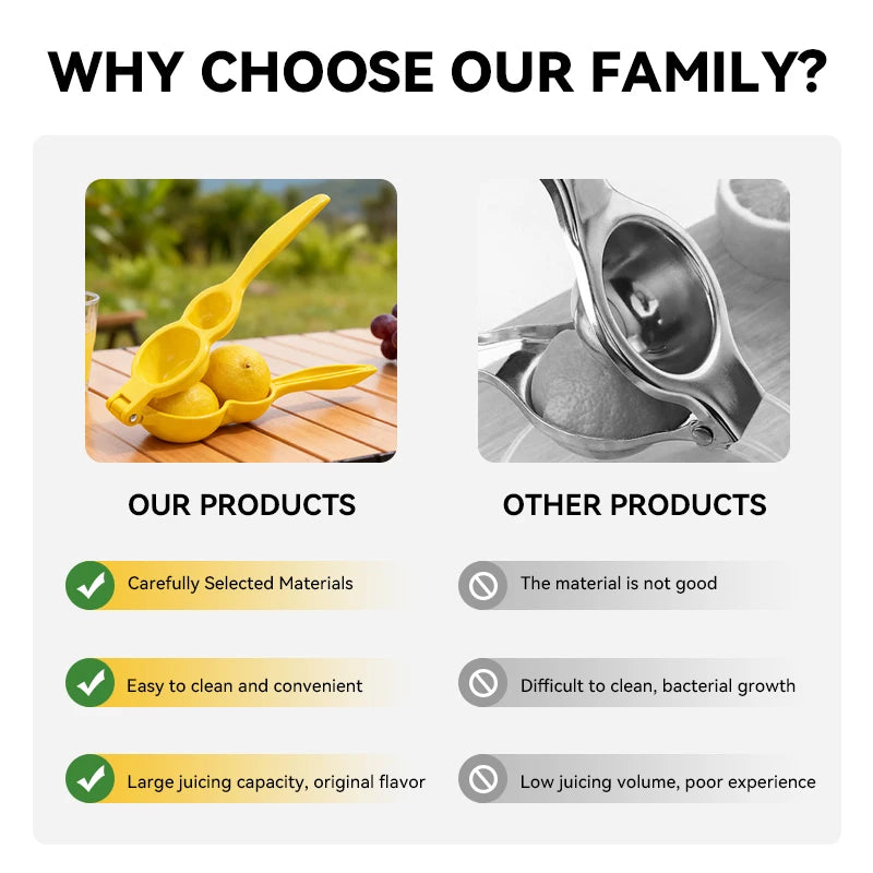 Aluminum Manual Lemon Juicer & Squeezer for Citrus Fruits-Sustainable Kitchen Accessory
