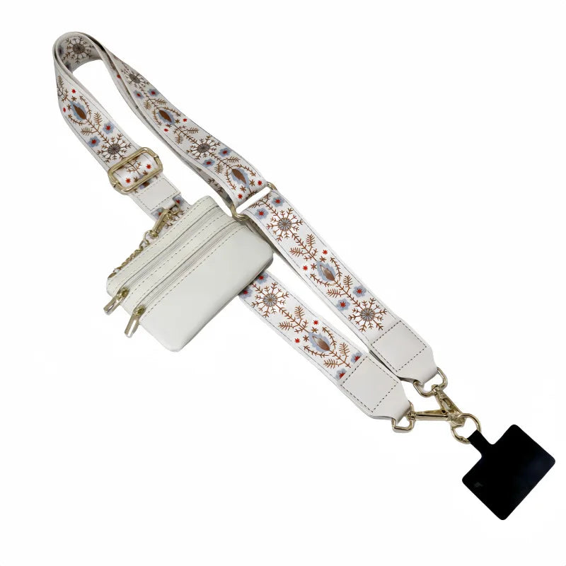 Cross Body Phone Lanyard With Zipper Wallet Anti-Lost Adjustable Mobile Lanyard Guitar
