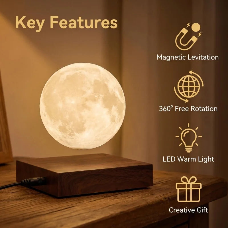 Anti Gravity Levitating Moon Lamp 3D Printing Auto-Rotating Floating LED Moon Light