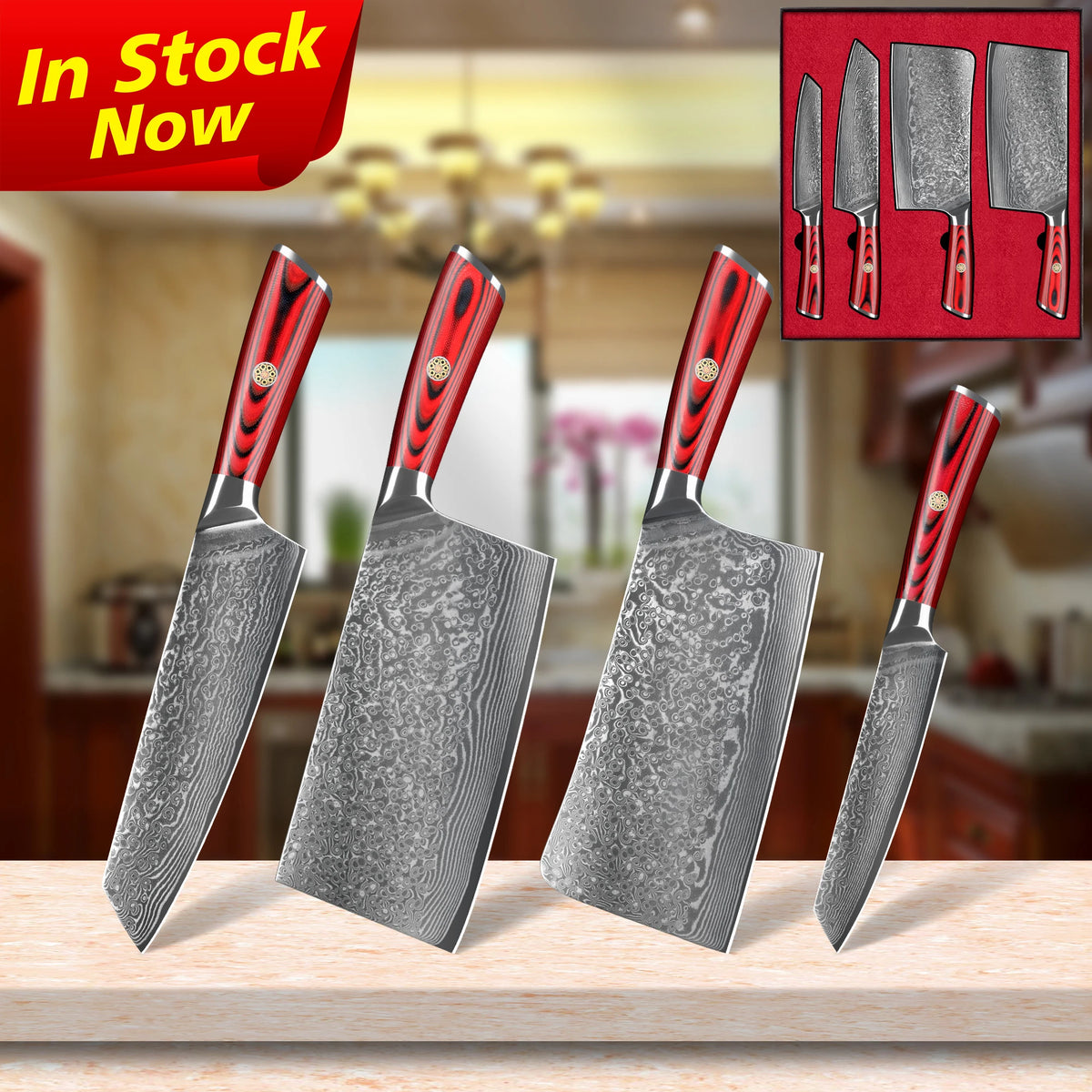 10% Off Vg10 67 Layers Kitchen Knives Professional Damascus Chef Knife Set With Magnetic