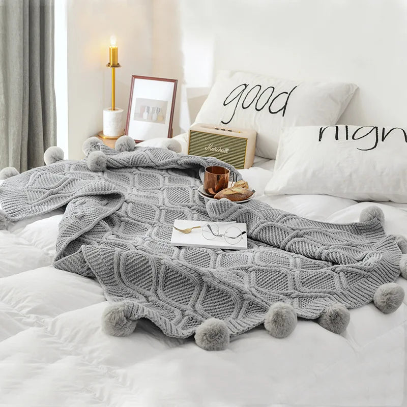Chenille Chunky Knit Blanket for Winter Tv Sofa Nap Woven Throw Christmas Decoration