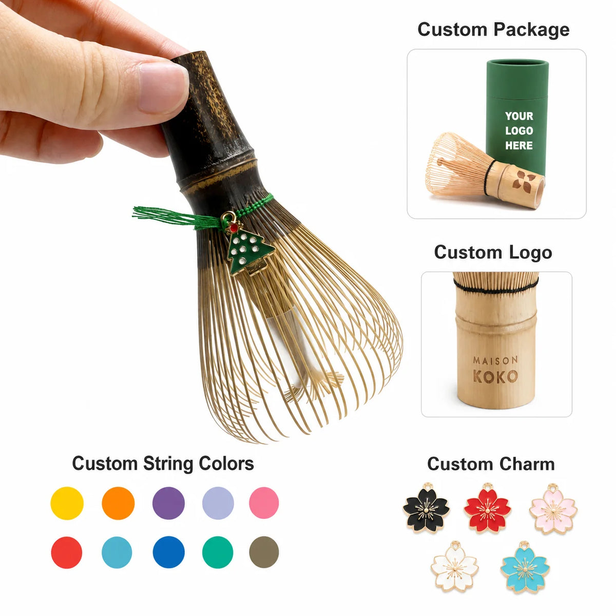 Handmade Japanese Matcha Whisk Ceremonial Customize Purple Shin Chasen With Charming