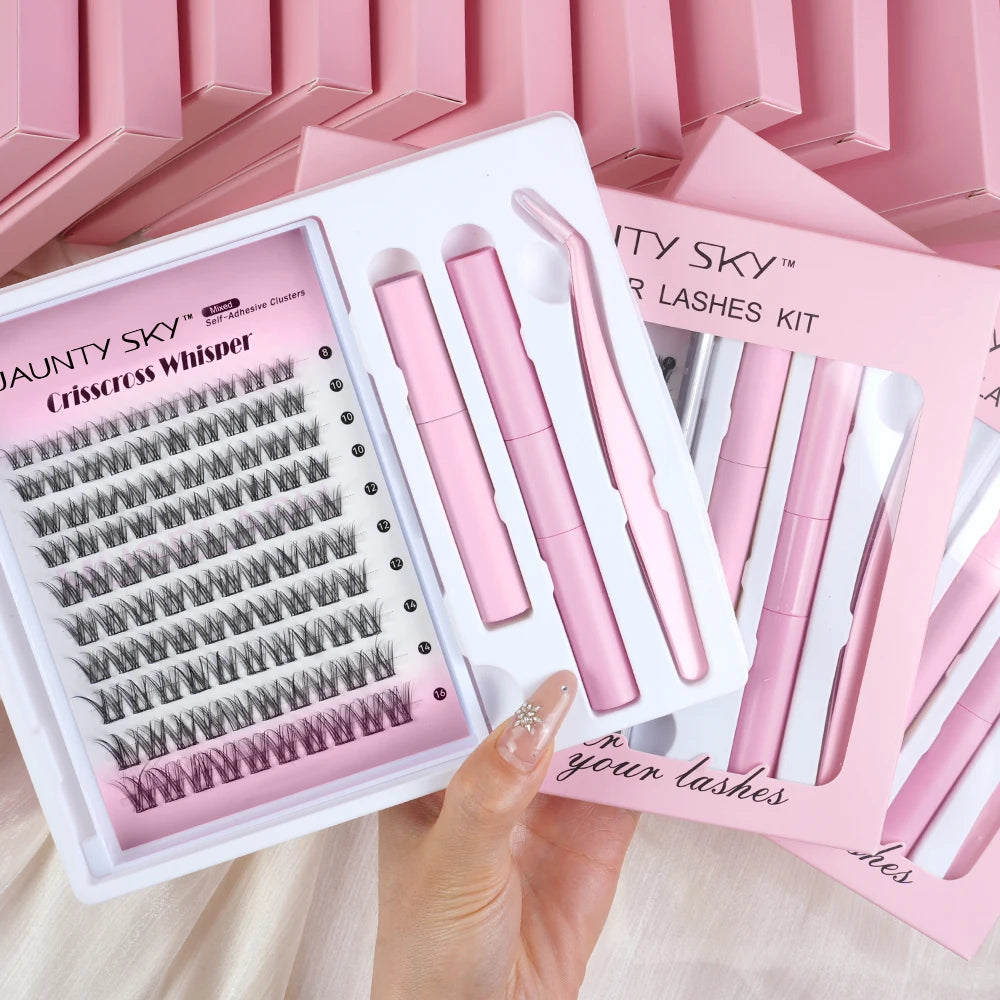 Diy Cluster Lashes Set 0.05 0.07mm Pre-Cut Eyelash Segment Lash Clusters Kit with Lash
