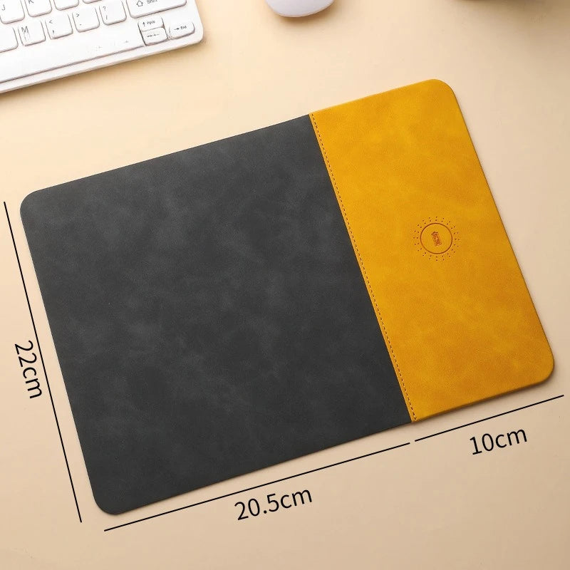 15W Fast Wireless Charging Mouse Pad, Small PU Leather Non-Slip Desk Mat with for Office