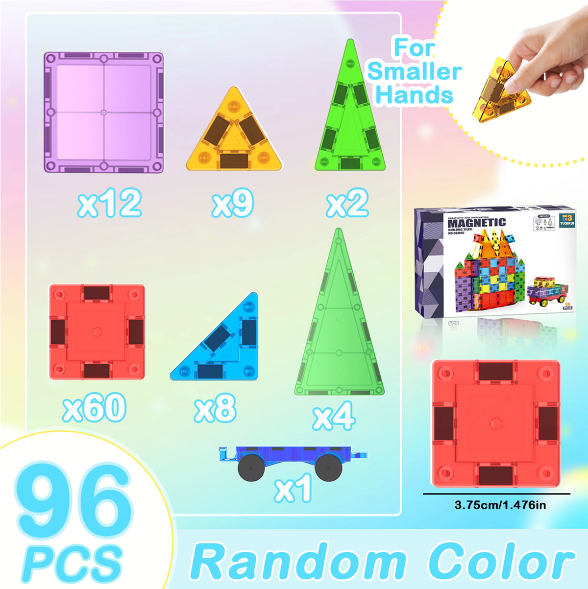 Magnetic Building Tiles Blocks STEM Montessori Educational DIY Construction Toys ABS