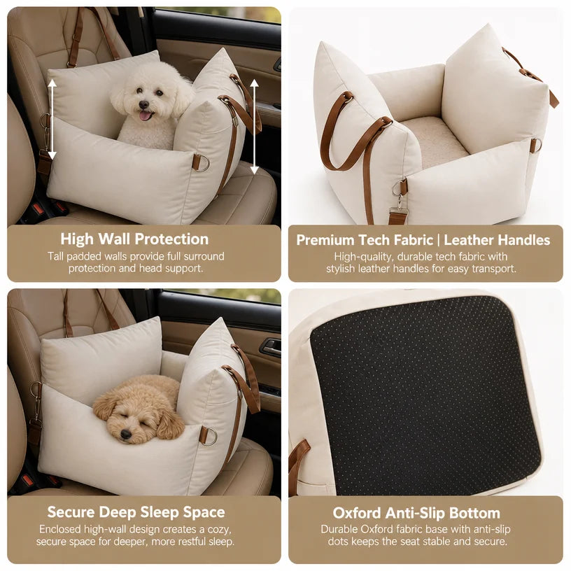 Luxury Custom Solid Sustainable Nylon Small Medium Rectangle Dog Car Seat Pet Sofa Bed
