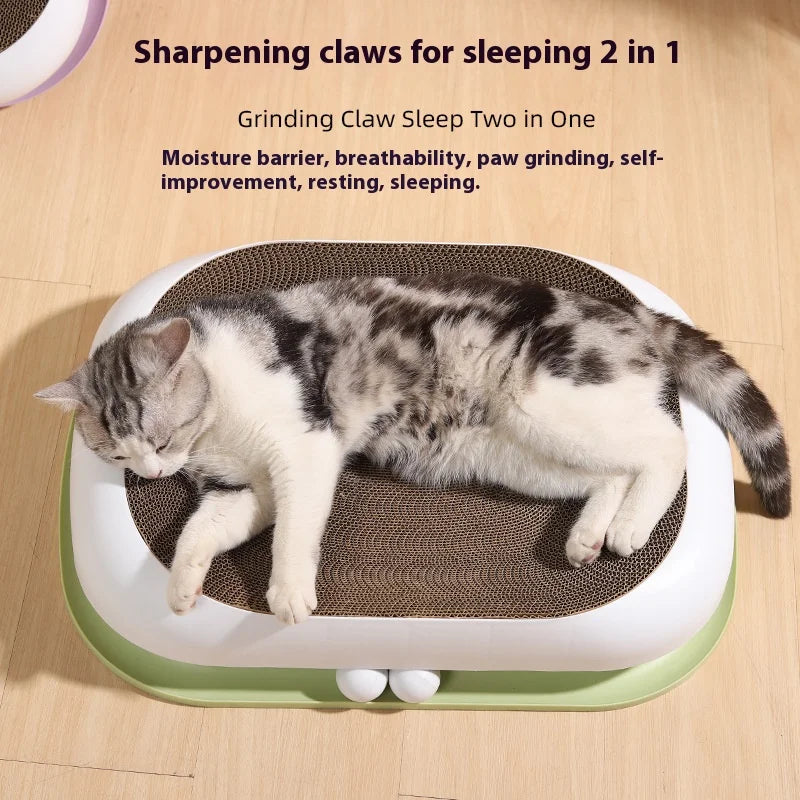 Foldable Round Corrugated Attachment Scratcher Kitten Scraper Ball Corrugated Paper Cat