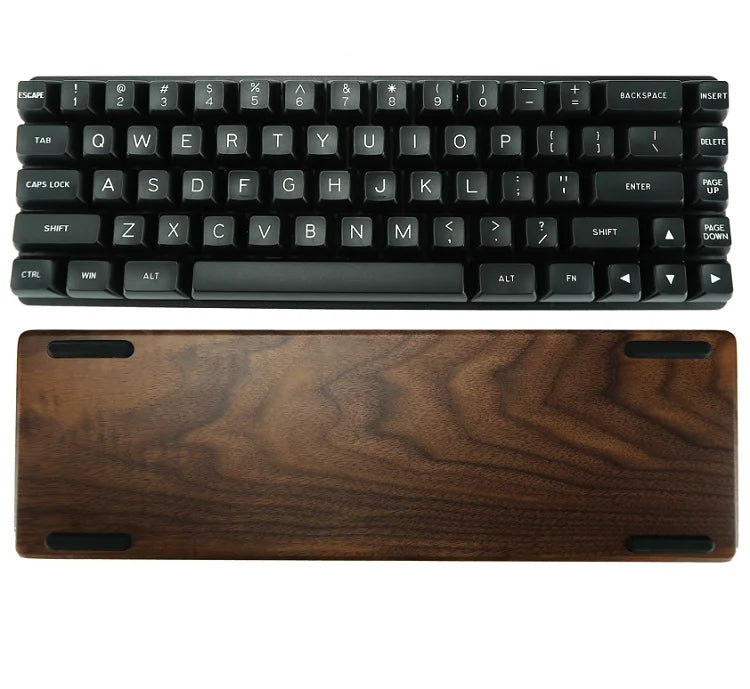 Walnut Ergonomic Wireless Mechanical Keyboard, 67 Keys, RGB, Brown Switches
