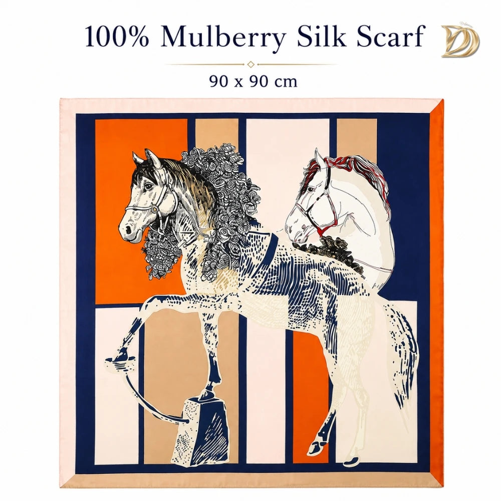 Custom Silk Shawl 100% Mulberry Silk Chinoiserie Twill Scarf 90x90cm Silk Neckerchief