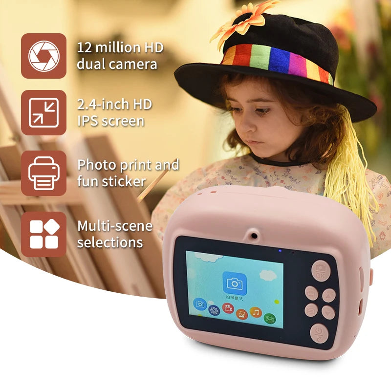 Children Gift Instant Camera Portable Mini Photo Printer Cute Camera Printer For Kids