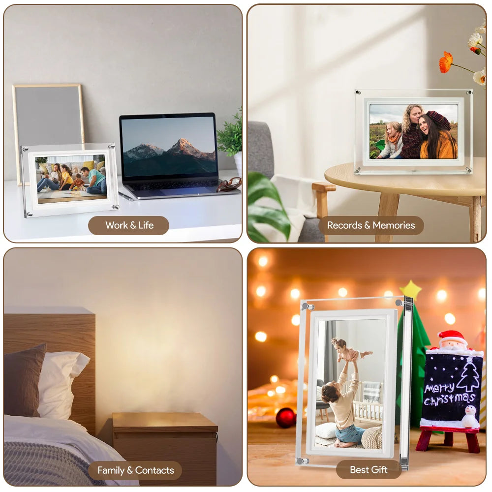 WiFi 10.1 Inch Smart Cloud Picture Frame With 1280x800 IPS Touch Screen Auto-Rotate Share