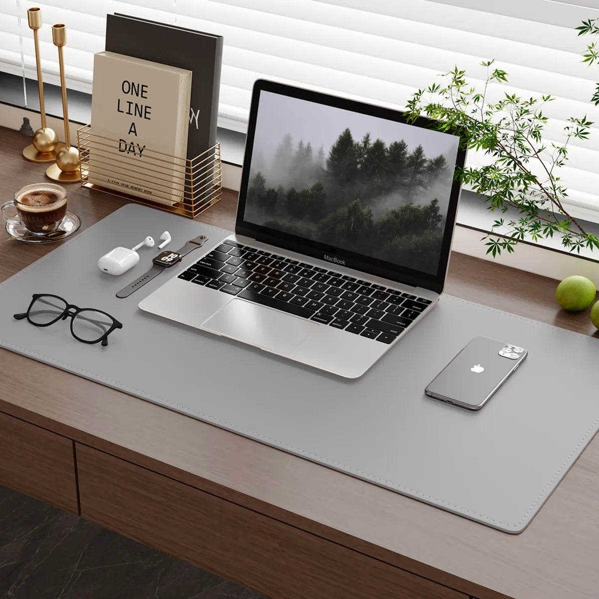 Extra-Large Rectangle Stitched Leather Waterproof Gaming Mouse Pad for Laptop and Office