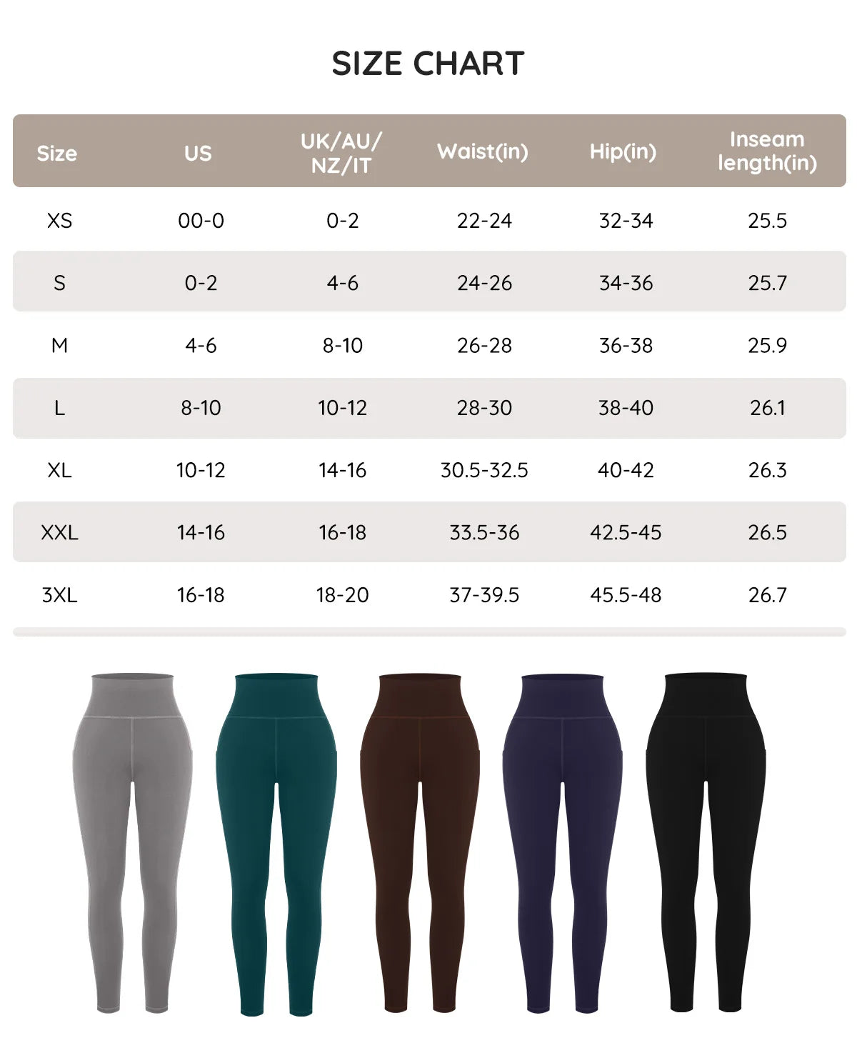 Vractive Custom Pants High Rise Side Pockets Fleece Lined Breathable Waist Gym Leggings