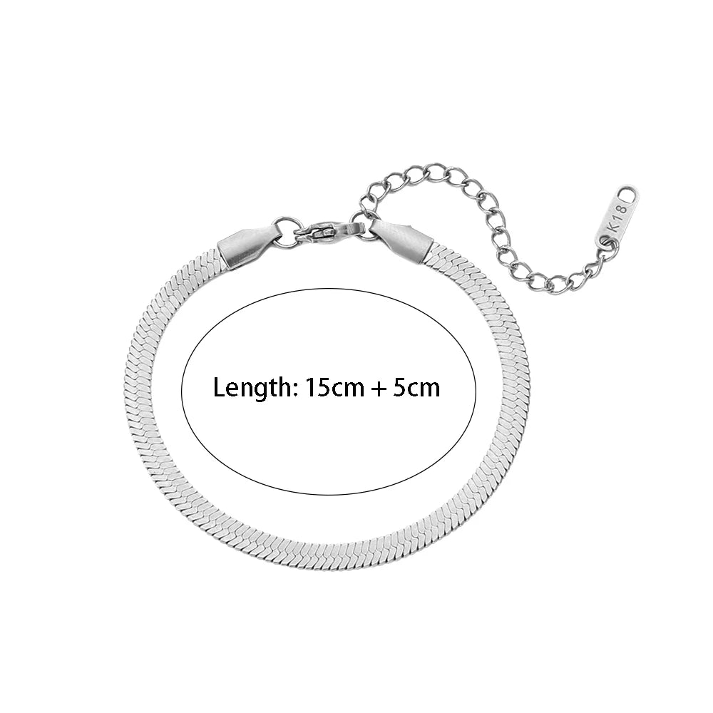 Tarnish Free 18K Gold PVD Plated Jewelry Stainless Steel Herryingbone Chain Necklace