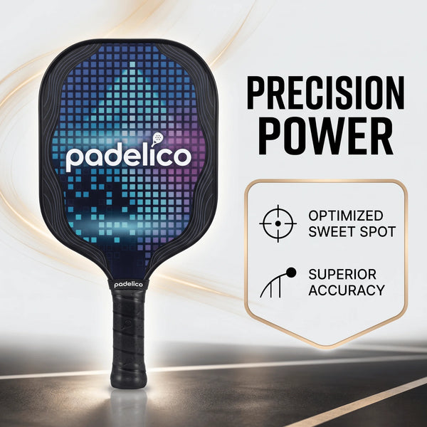 Rectangular Fiberglass Pickleball Paddle Full Set, 11mm Thick and 230g Weight