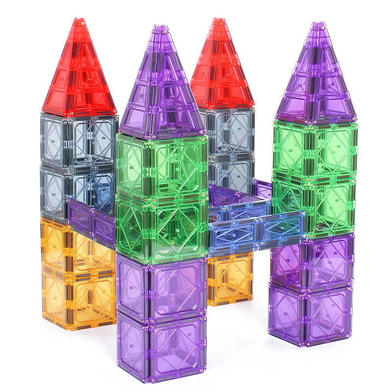 ABS Magnetic Tiles Educational DIY Model Construction Toy-36-Piece Multi-Color Magnetic