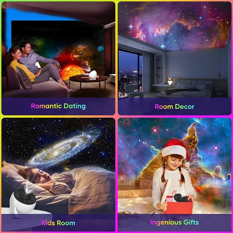 Star Galaxy Projector Night Light 13 1 Display Effect 360 Rotate Battery Warm White