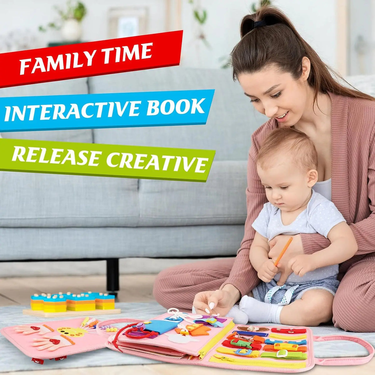 Felt Book Fine Motor Skills Learning Educational Toys Sensory Activity Board Montessori
