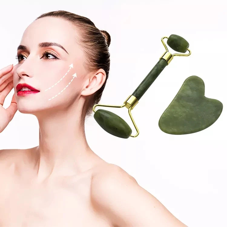 Jade Face Roller Gua Sha Skincare Tool Kit Gift Packaging Box Facial Roller and Guasha