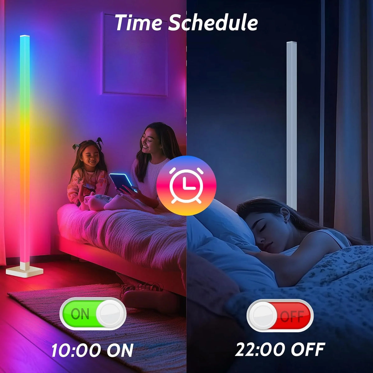 RGB Remote & Smart App Controlled Dimmable ABS Home Decor Floor Corner Lamp for Gaming