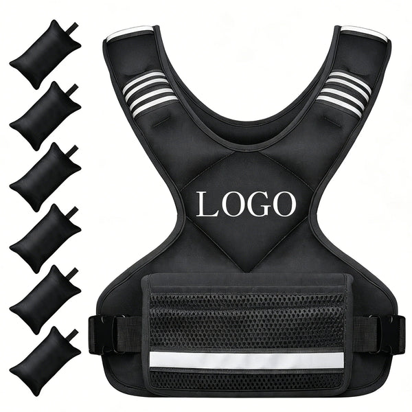 Adjustable Weighted Vest Removable Iron Sand Bags Heavy Duty Eco-Friendly Fitness Vest