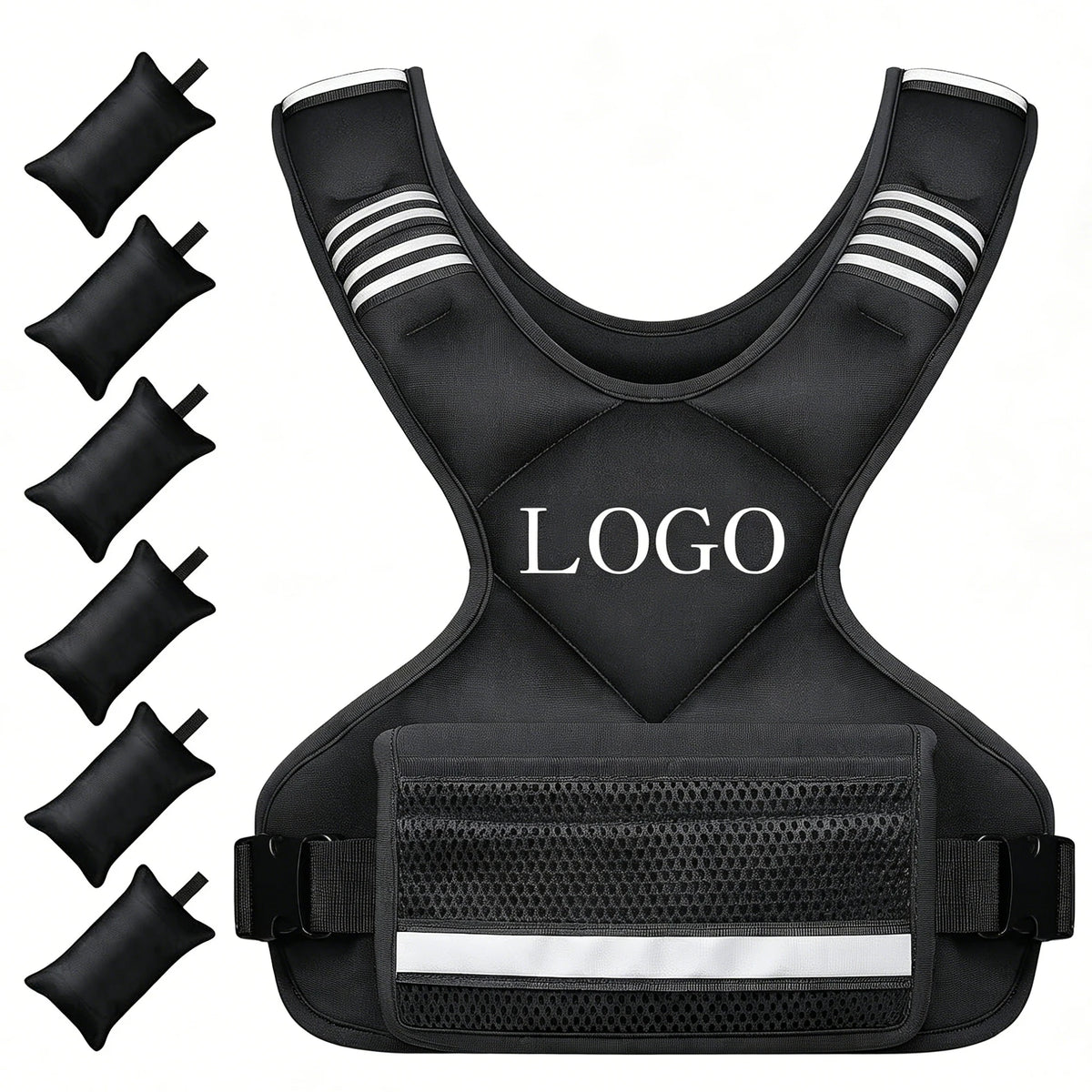 Adjustable Weighted Vest Removable Iron Sand Bags Heavy Duty Eco-Friendly Fitness Vest