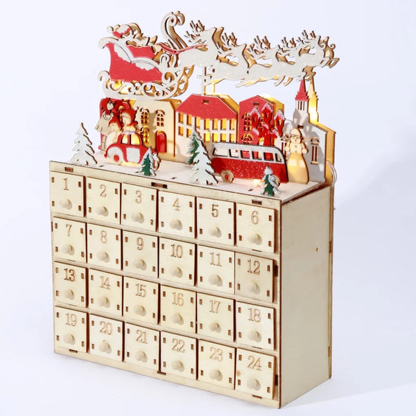 Creative Holiday 24 Days Wood Countdown Calendar Decoration Wooden Christmas Gifts Crafts