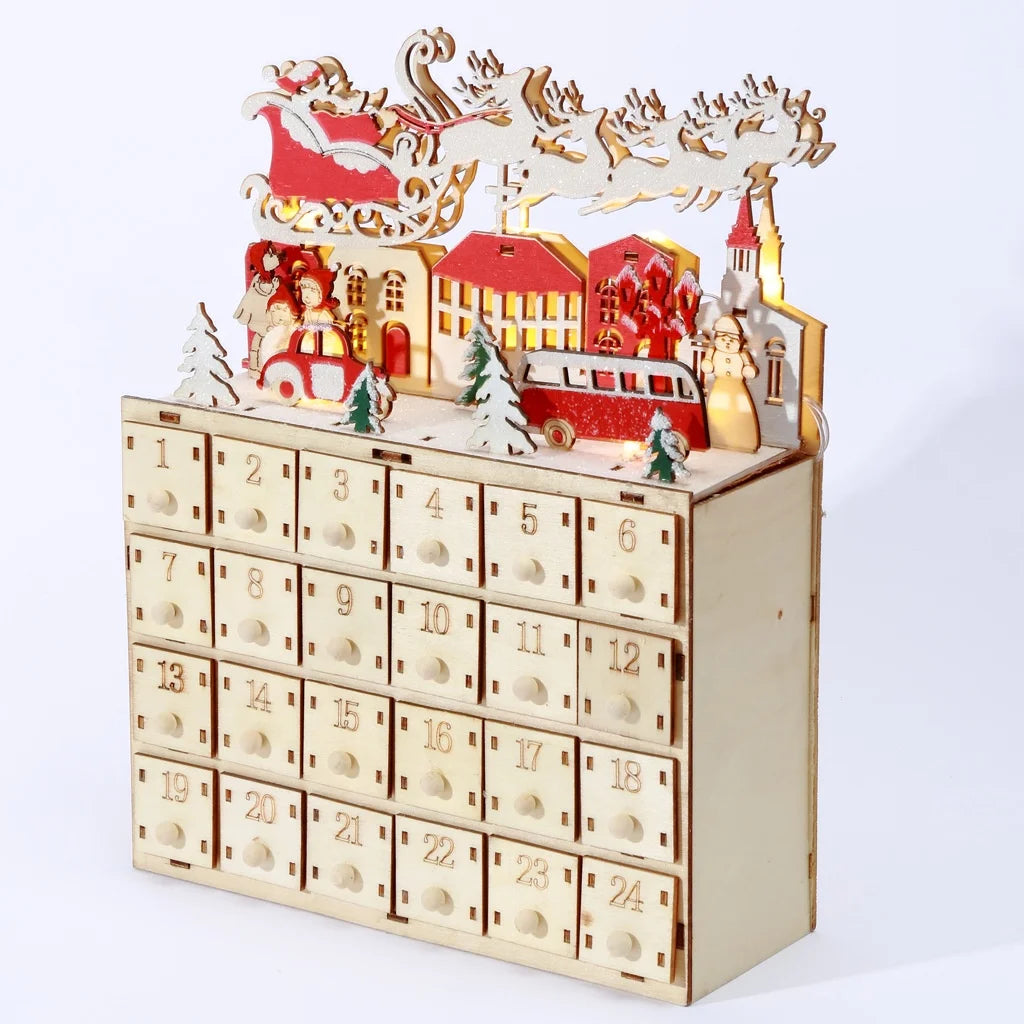 Creative Holiday 24 Days Wood Countdown Calendar Decoration Wooden Christmas Gifts Crafts