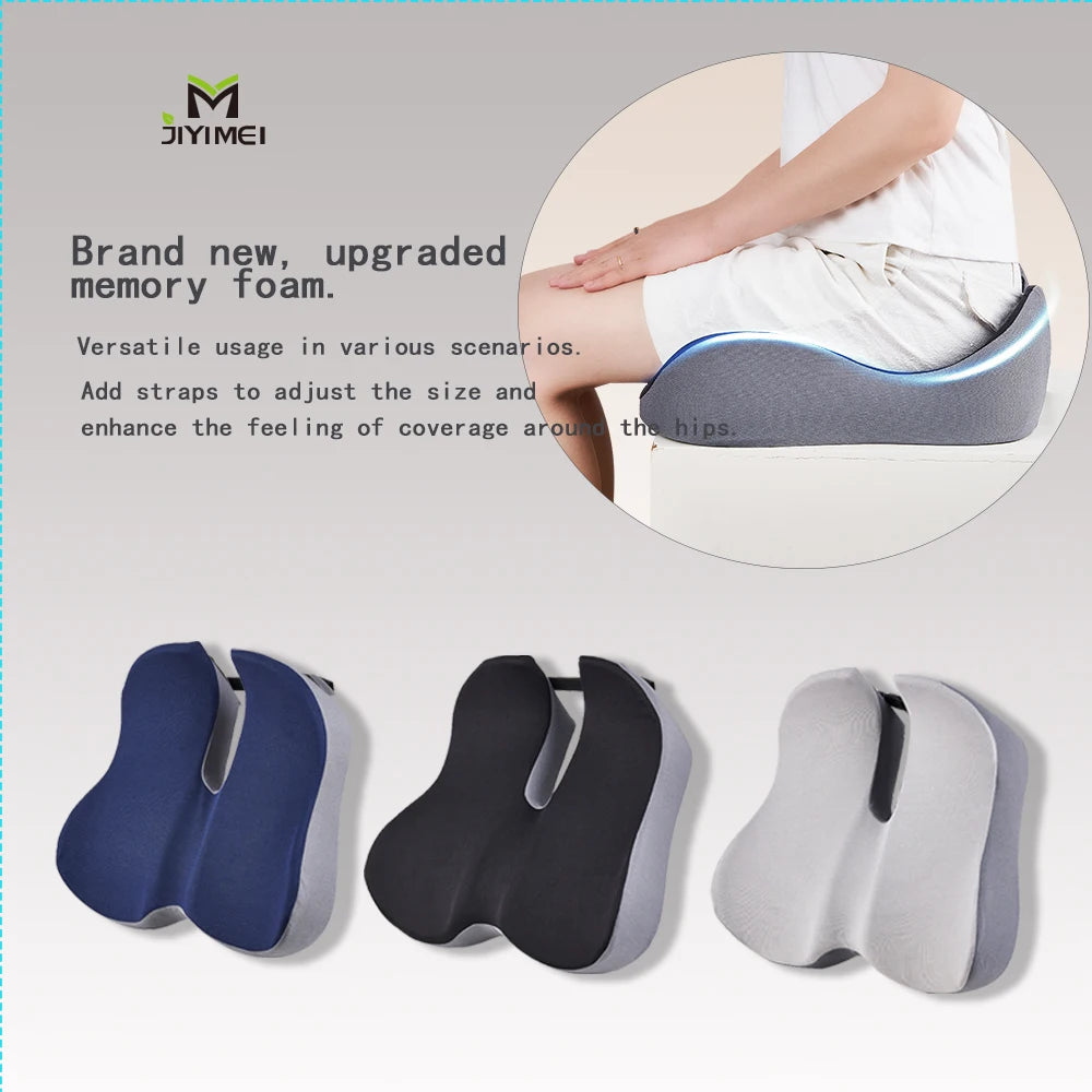 Ergonomic Memory Foam Coccyx Orthopedic Seat Cushion Air Mesh Cover Eco-Friendly Washable