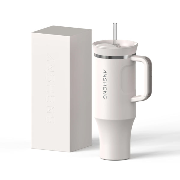 40oz Double Wall Vacuum Insulated Travel Mug Stainless Steel Tumbler Cup with Straw Lid