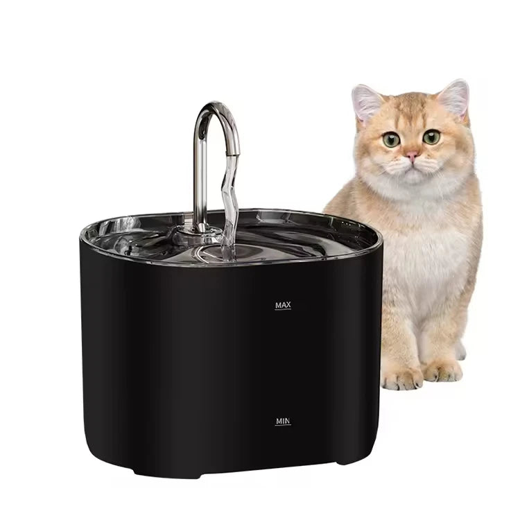 Stainless Steel Automatic Detachable Rounded Pet Water Fountain for Dogs and Cats 2.2L