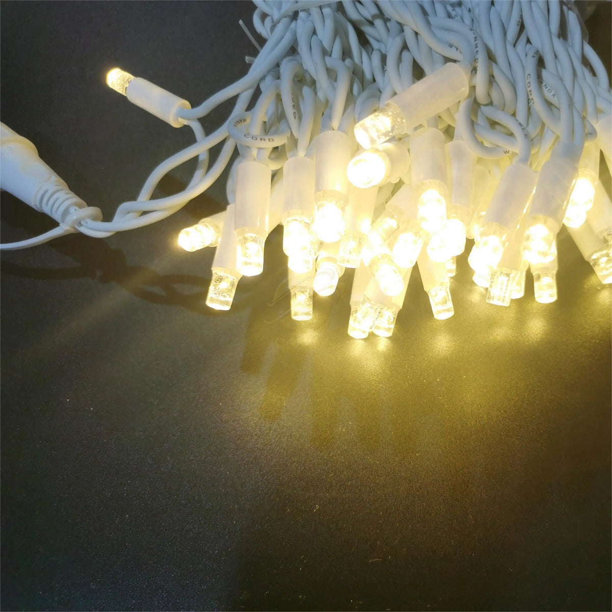 White Cable IP65 Waterproof 10m 100leds Rubber Cable Outdoor Christmas LED String Light