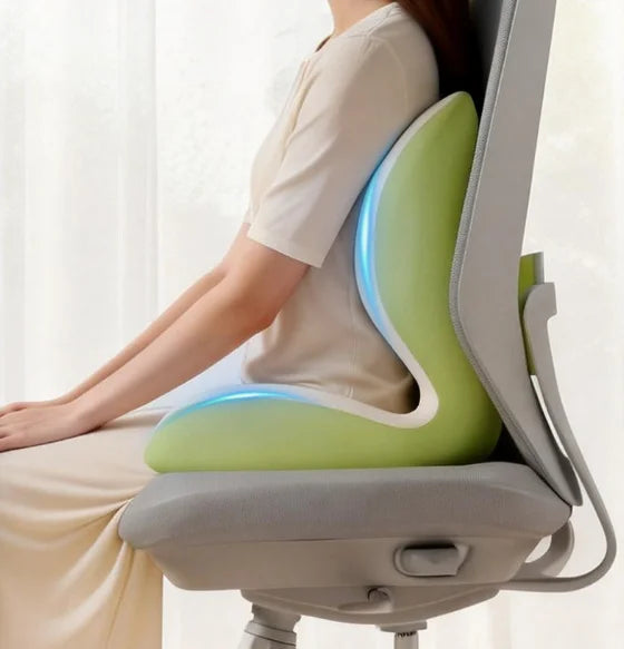 Ergonomic Integrated Memory Foam Seat Cushion with Lumbar Back Support, Slow Rebound