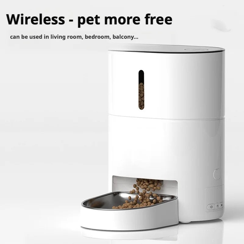 4L Smart Automatic Pet Feeder with APP Control Charge & Battery Powered Stainless Steel