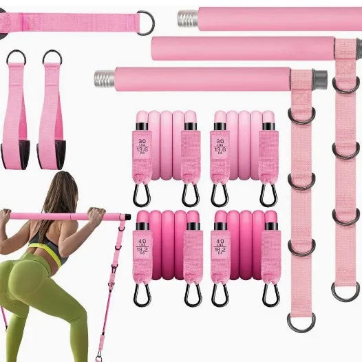 Adjustable Pilates Bar Set for Mens Womens Fitness Equipment with Thermoplastic Elastomer