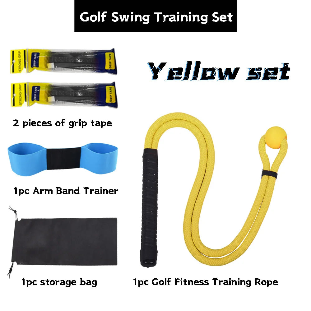 Golf Swing Rope Training Aid Fitness Equipment Trainer With Eva Ball for Practice Posture