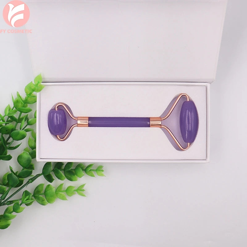 2 in 1 Natural Care Crystal Rose Quartz Jade Roller Gua Sha Box Jade Roller Set