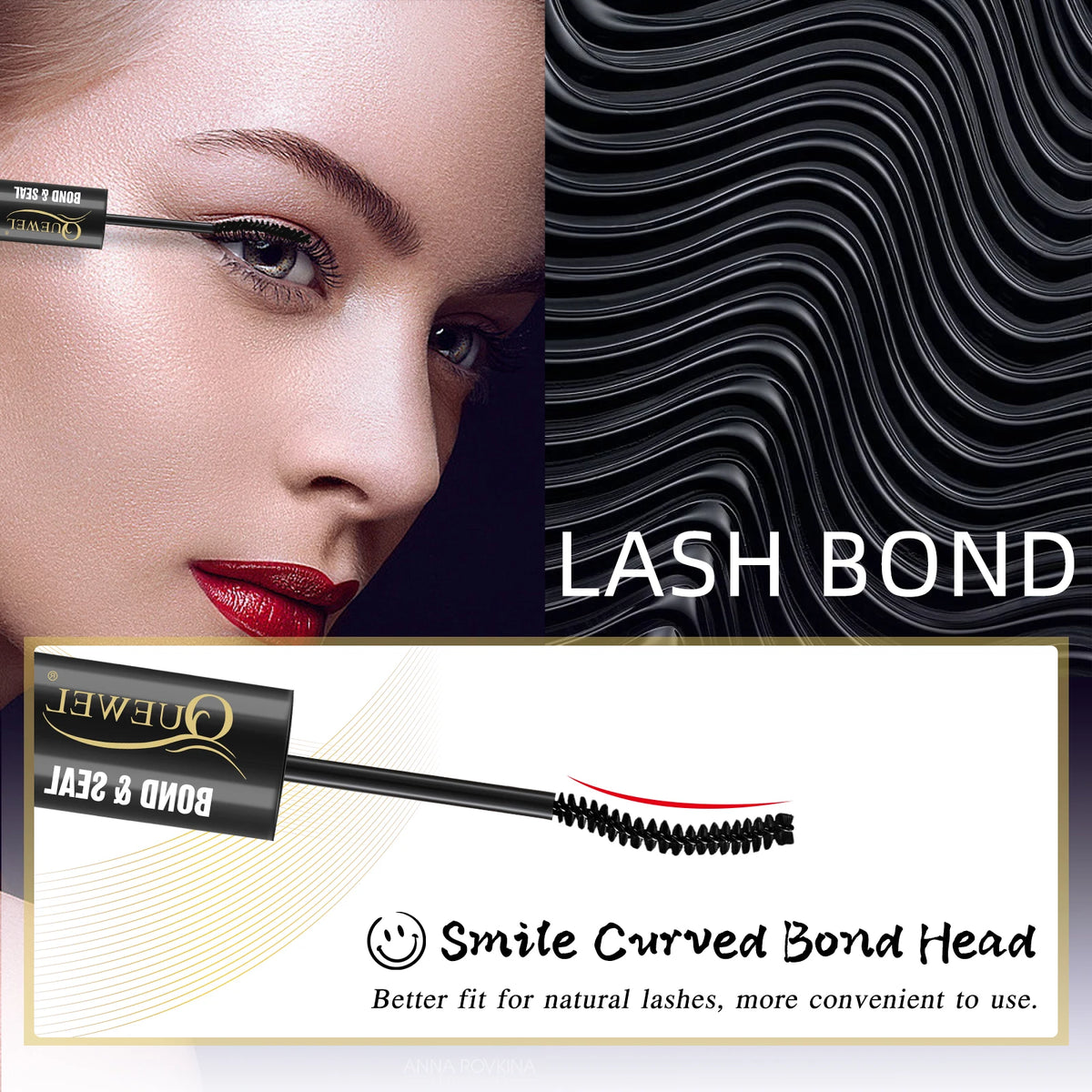 Lash Clusters Bond and Seal, Black Cluster Lashes Glue for DIY Lashes, Strong