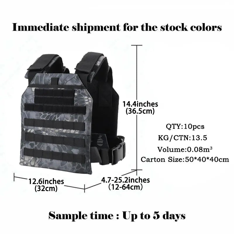 Custom 8.75lbs Workout Strength Training Weighted Plate Carrier Running Adjustable Weight