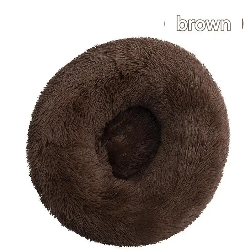 Luxury Fluffy Cushion Plush Soft Donut Dog Bed Accessories Washable Calming Sofa Camas