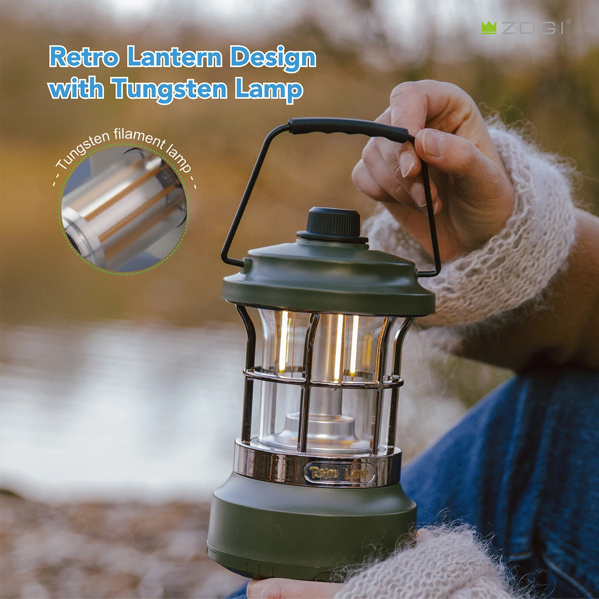Multi-Function Waterproof Rechargeable Retractable String LED Retro Lantern Lamp Camp