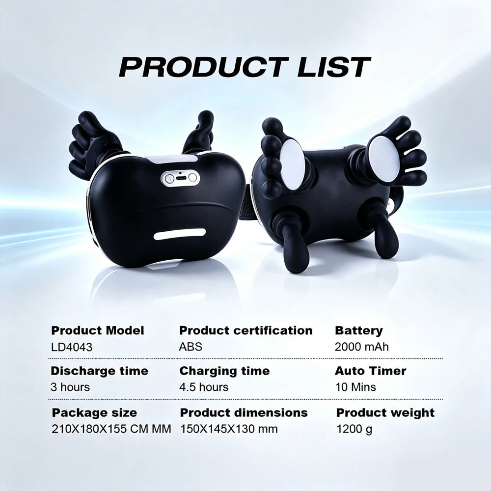 Popular Neck Massager 4D Kneading Shoulder Back Cordless Rechargeable 2000mAh 3 Hours
