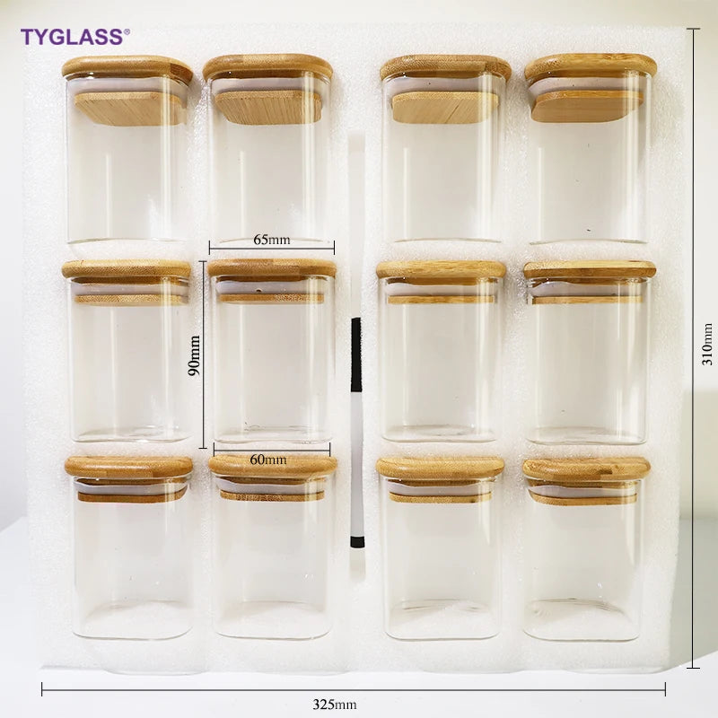 Glass Storage Jar Glass Spice Jar Borosilicate Glass Containers for Food Storage Jar