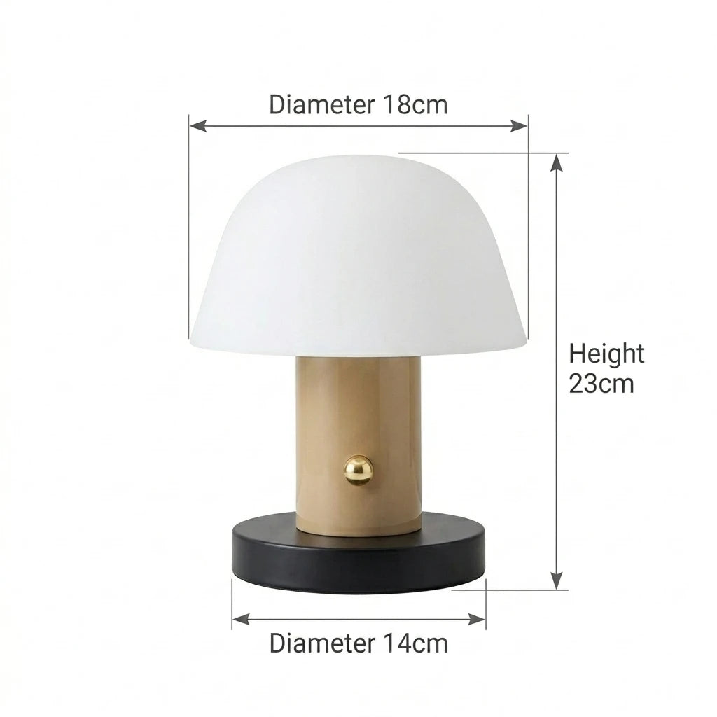 Danish Designer Mushroom Table Lamp Light Luxury Rechargeable Nordic Wireless Touch Retro