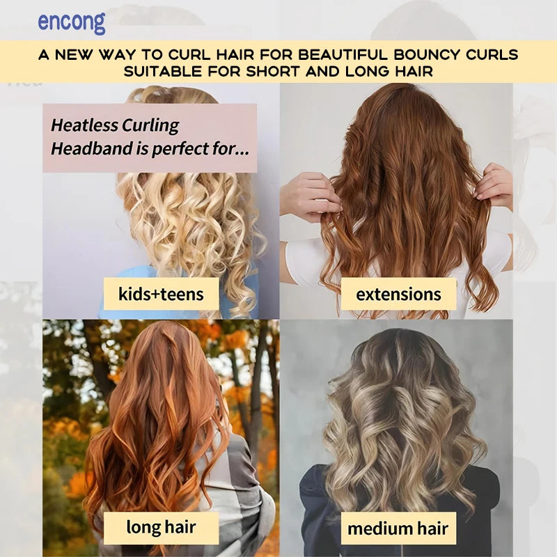 Heatless Curling Rod Headband Silk Sleeping Hair Roller Wave No Heat Hair Curls (Pack of 2)