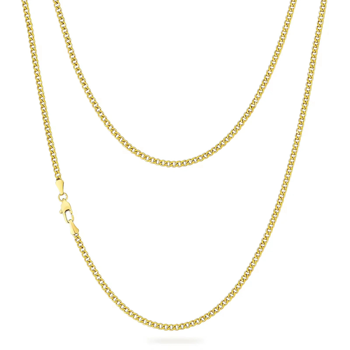 Stainless Steel Miami Cuban Chain Necklace 18K Gold Plated Moissanite Hypoallergenic Hip